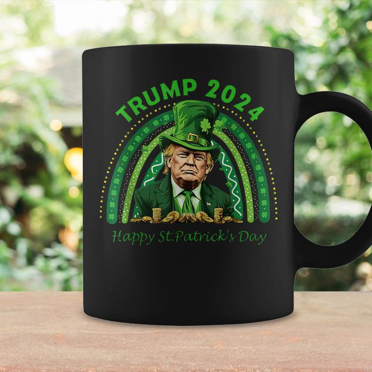 Trump 2024 Happy St Patrick Day Green Rainbow Coffee Mug Gifts ideas