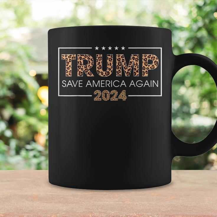Trump 2024 Save America Again Leopard Print Girls Coffee Mug Gifts ideas