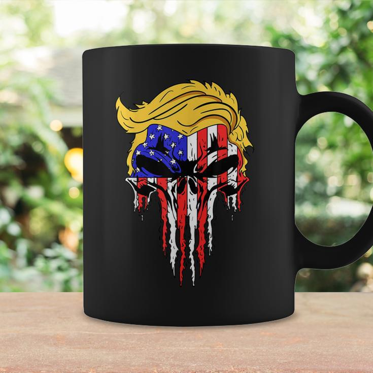 Trump Skull Usa Flag Hair President Coffee Mug Gifts ideas