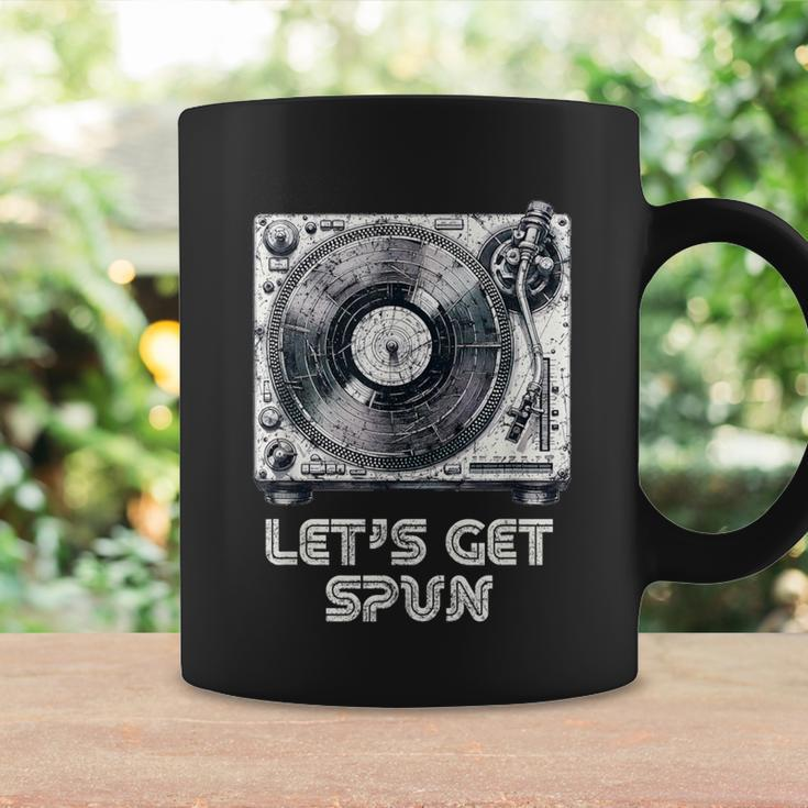 Turntable Let's Get Spun Vintage Record Player Distressed Coffee Mug Gifts ideas