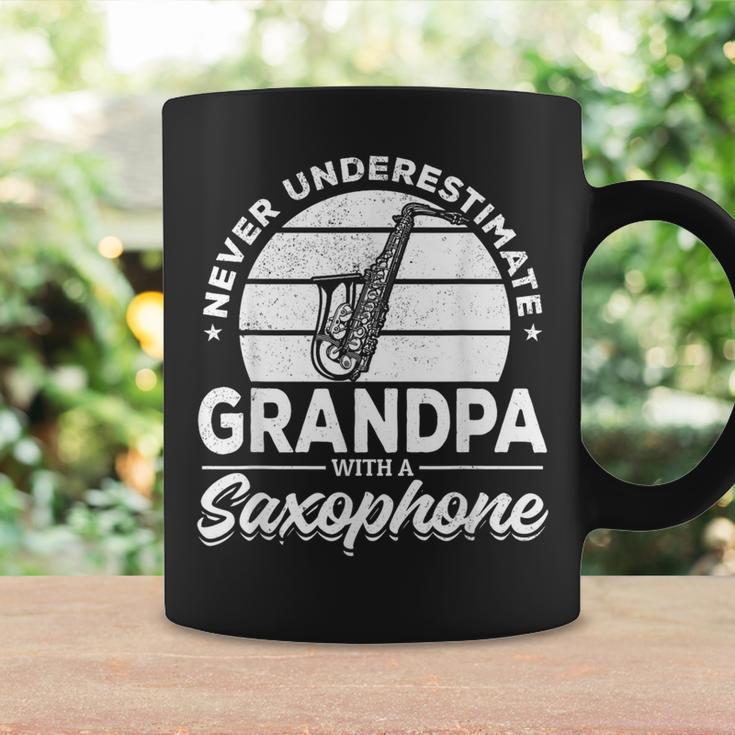 Never Underestimate Grandpa With A Saxophone Sax Player Coffee Mug Gifts ideas