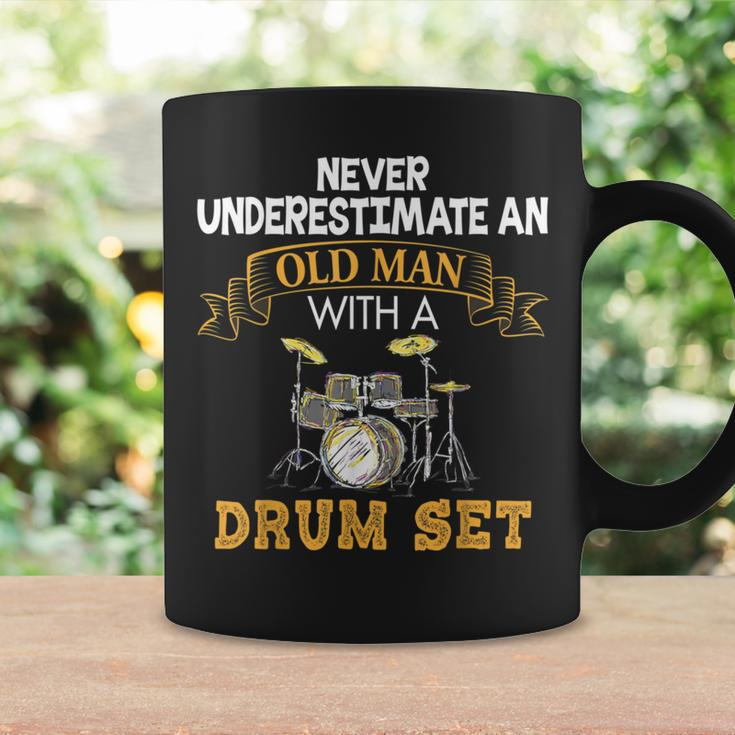 Never Underestimate An Old Man With A Drum Set Father's Day Coffee Mug Gifts ideas