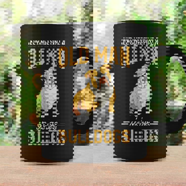 Never Underestimate An Old Man Who Loves Bulldogs Dog Lover Coffee Mug Gifts ideas