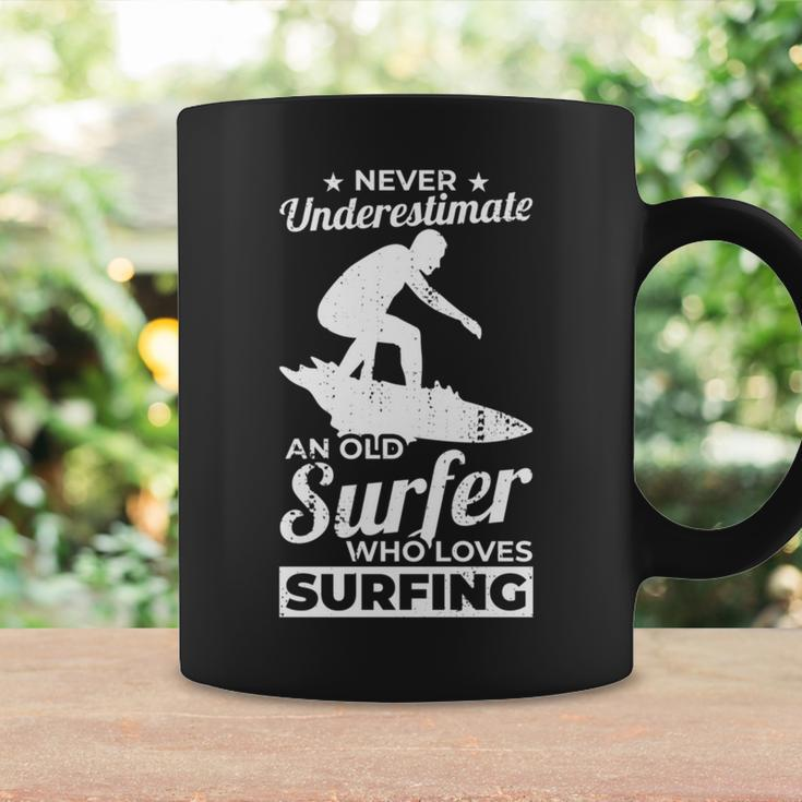 Never Underestimate An Old Surfer Surfing Grandpa Coffee Mug Gifts ideas