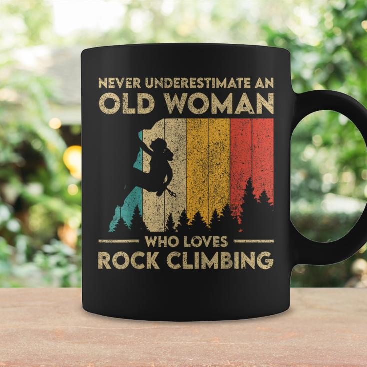 Never Underestimate An Old Woman Rock Climbing Bouldering Coffee Mug Gifts ideas