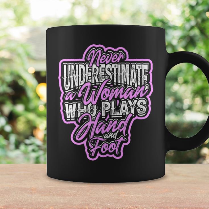 Never Underestimate A Woman Who Plays Hand And Foot Game Coffee Mug Gifts ideas