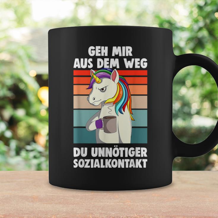 Unicorn Geh Mir Aus Dem Weg Du Unnötiger Sozialkontakt German S Tassen Geschenkideen