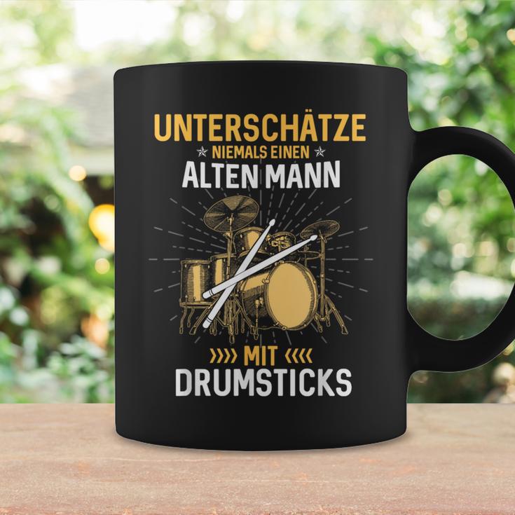 Unterschätze Niemals Einen Alten Mann Mit Drumsticks Music Tassen Geschenkideen