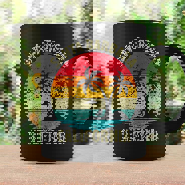 Vacaciones Familiaresintage Retro California Santa Barbara Beach Taza de café Ideas de regalos