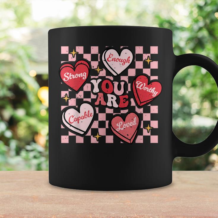 Valentine You Are Loved Worthy Enough Candy Heart Teacher Coffee Mug Gifts ideas