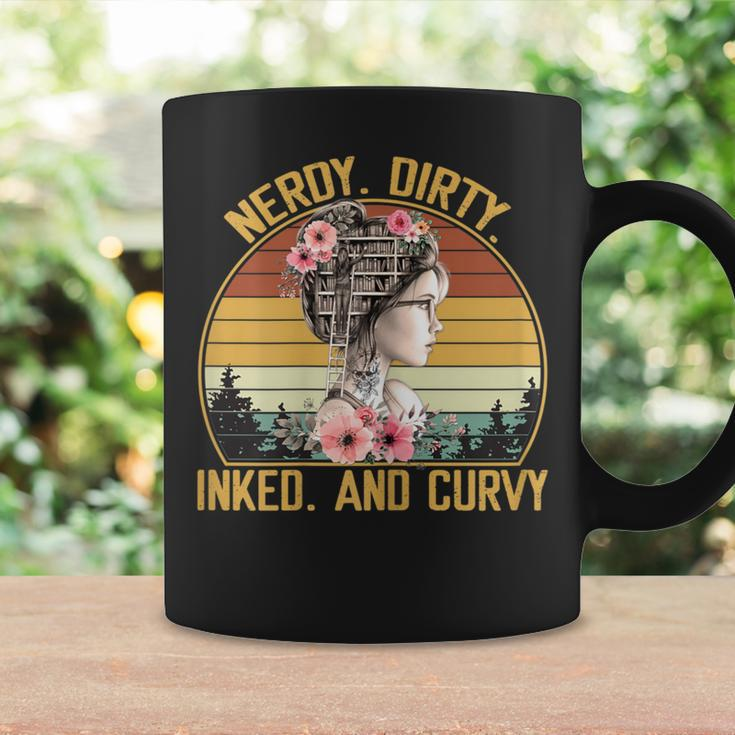 Vintage Books Lover Tattooed Girl Nerdy Dirty Inked Curvy Coffee Mug Gifts ideas