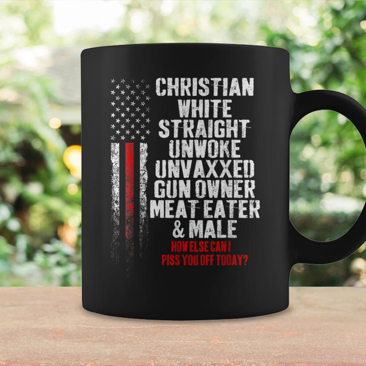Vintage Christian White Straight Unwoke Unvaxxed Gun Owner Coffee Mug Gifts ideas