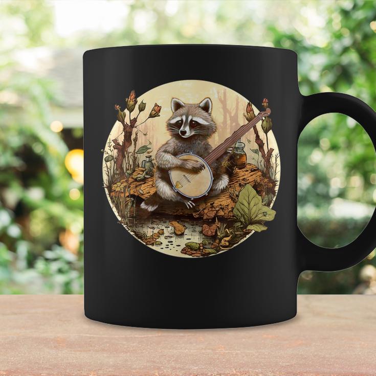 Vintage Cottagecore Aesthetic Raccoon Playing Banjo Racoon Coffee Mug Gifts ideas