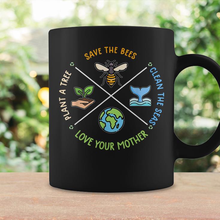 Vintage Earth Day Save Bees Plant More Trees Environment Coffee Mug Gifts ideas