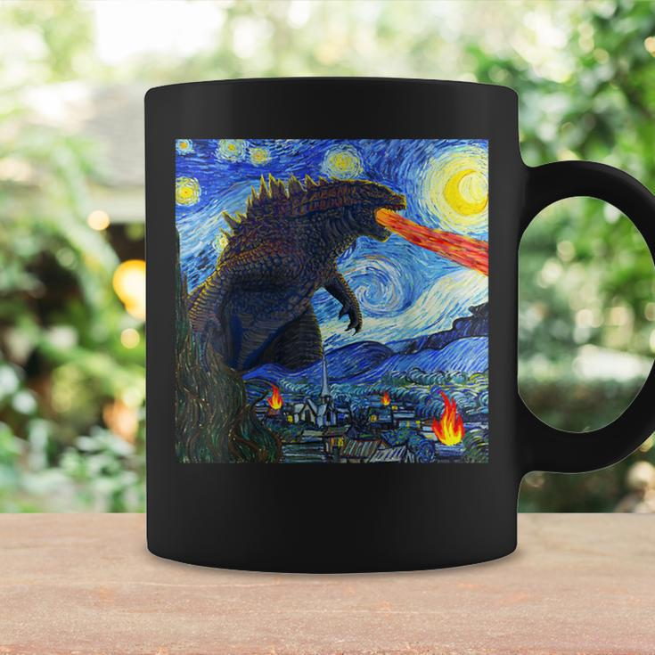 Vintage Japanese Monster Kaiju In Van Gogh Starry Night Coffee Mug Gifts ideas