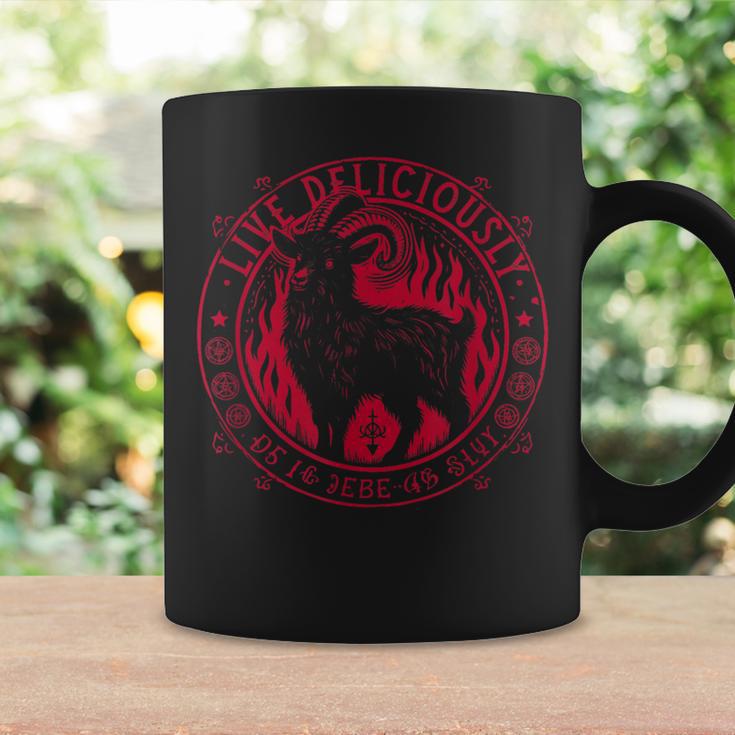 Vintage Live Deliciously Occult Goat Witch Coffee Mug Gifts ideas