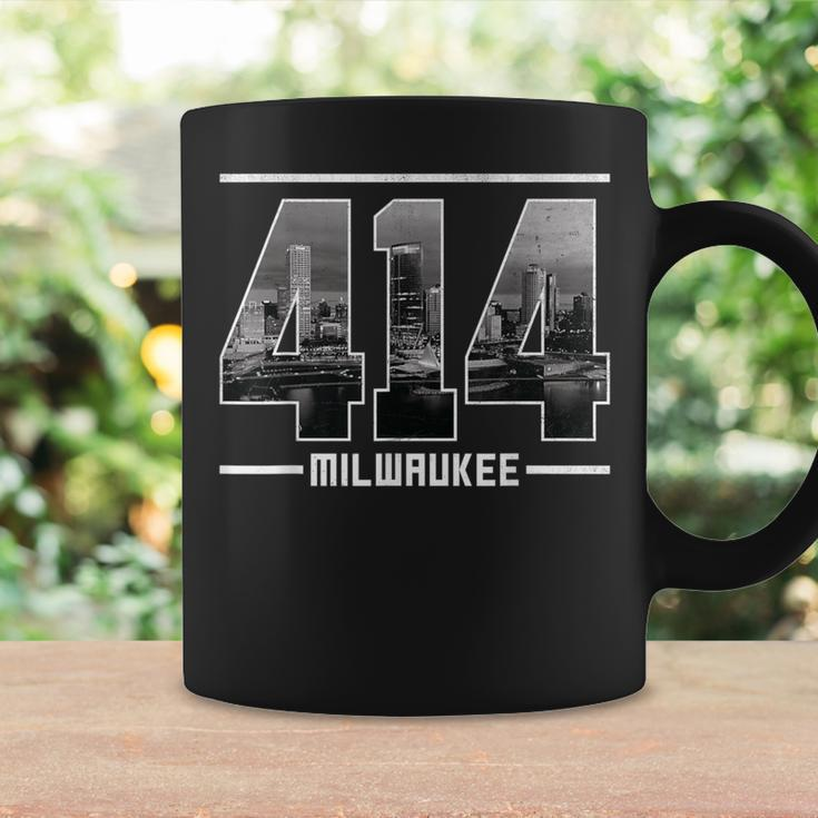Vintage Milwaukee 414 Area Code Wisconsin Skyline Coffee Mug Gifts ideas