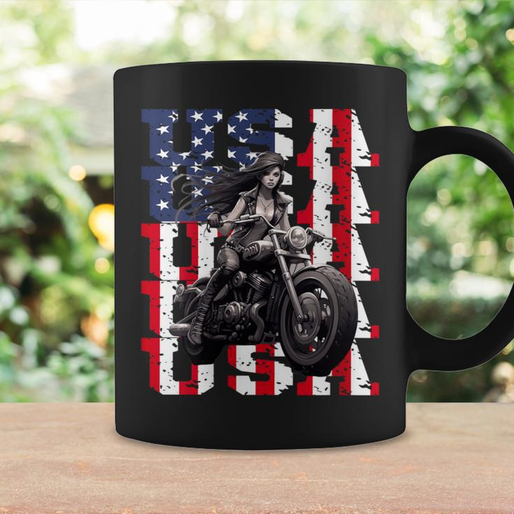 Vintage Motorcycle American Flag Helmet Biker Coffee Mug Gifts ideas