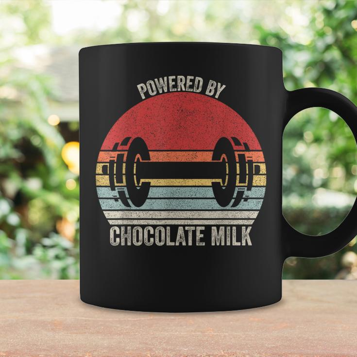 Vintage Retro Powered By Chocolate Milk Weight Lifting Coffee Mug Gifts ideas