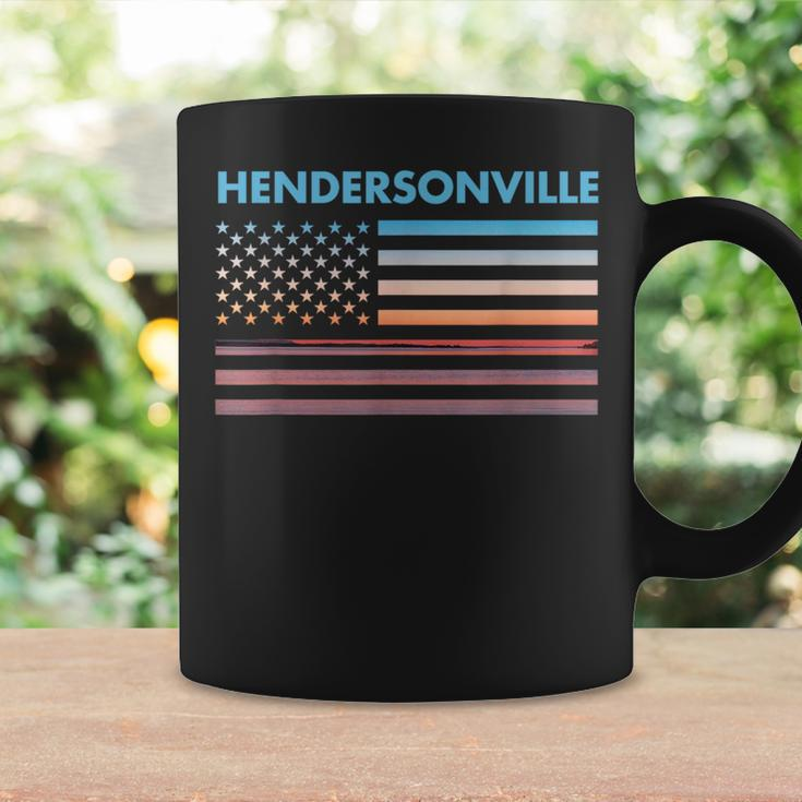 Vintage Sunset American Flag Hendersonville North Carolina Coffee Mug Gifts ideas