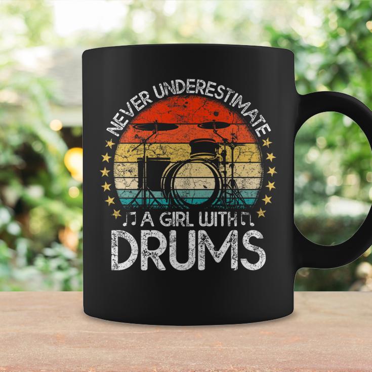 Vintage Never Underestimate A Girl With Drums Drummer Coffee Mug Gifts ideas