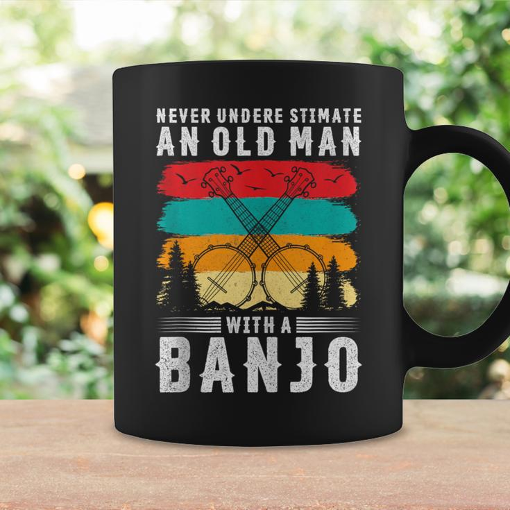 Vintage Never Underestimate An Old Man With A Banjo Musician Coffee Mug Gifts ideas