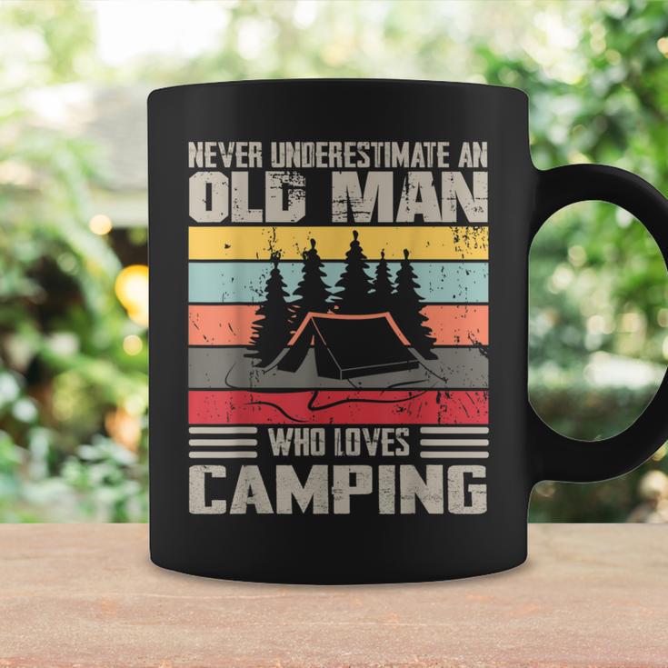 Vintage Never Underestimate An Old Man Who Loves Camping Coffee Mug Gifts ideas