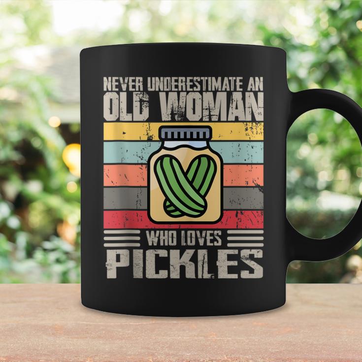 Vintage Never Underestimate An Old Woman Who Loves Pickles Coffee Mug Gifts ideas