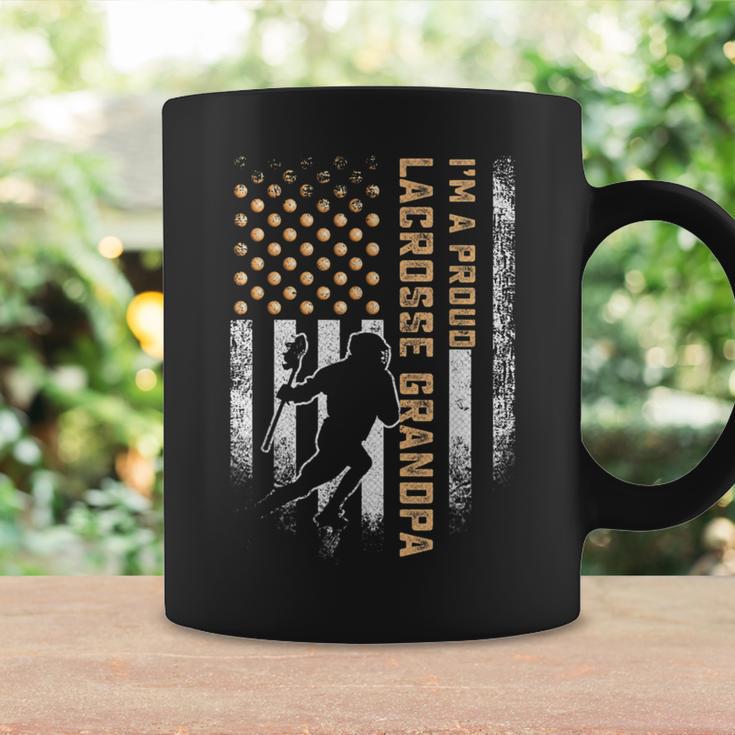 Vintage Usa American Flag I'm A Proud Lacrosse Grandpa Lax Coffee Mug Gifts ideas