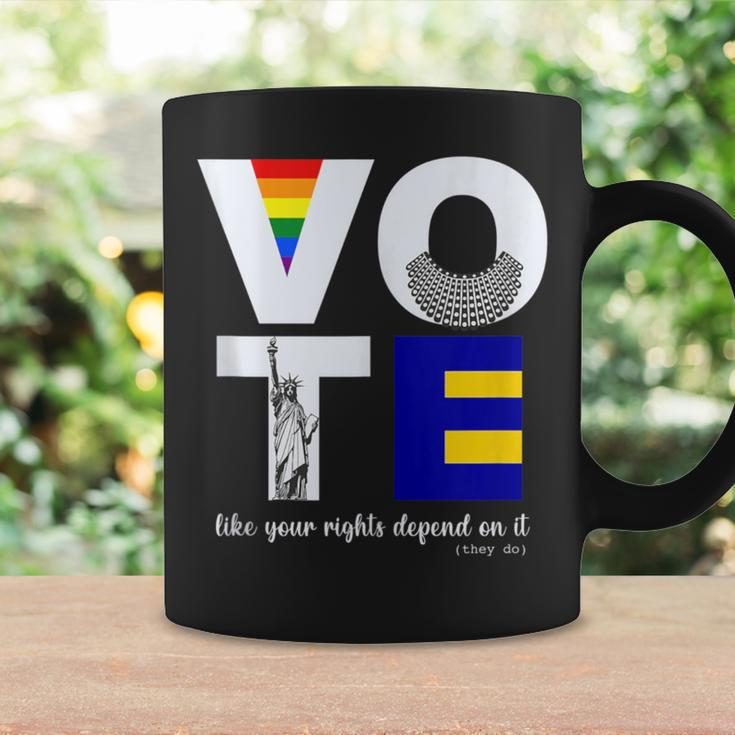 Vote Dissent Collar Statue Of Liberty Pride Flag Equality Coffee Mug Gifts ideas