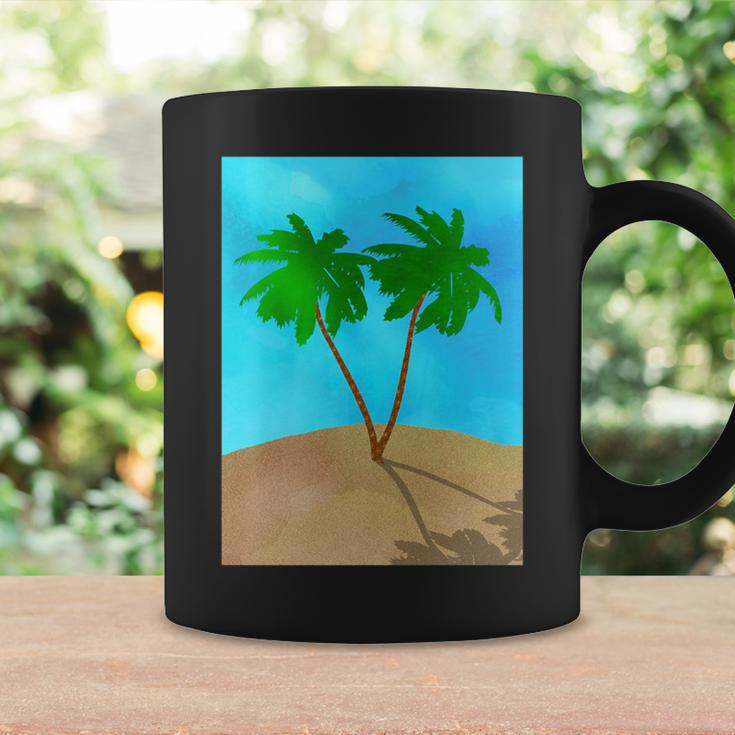Watercolor Palm Tree Beach Scene Collage Coffee Mug Gifts ideas