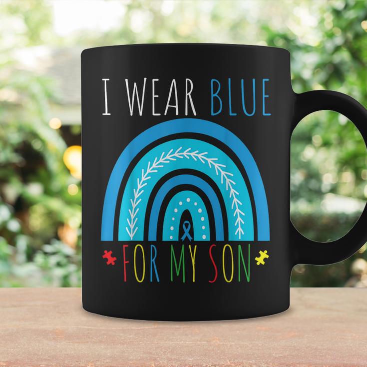 I Wear Blue Autism Awareness Month Unterstützungsgeschenke Für Sohn Mama Und Papa Tassen Geschenkideen