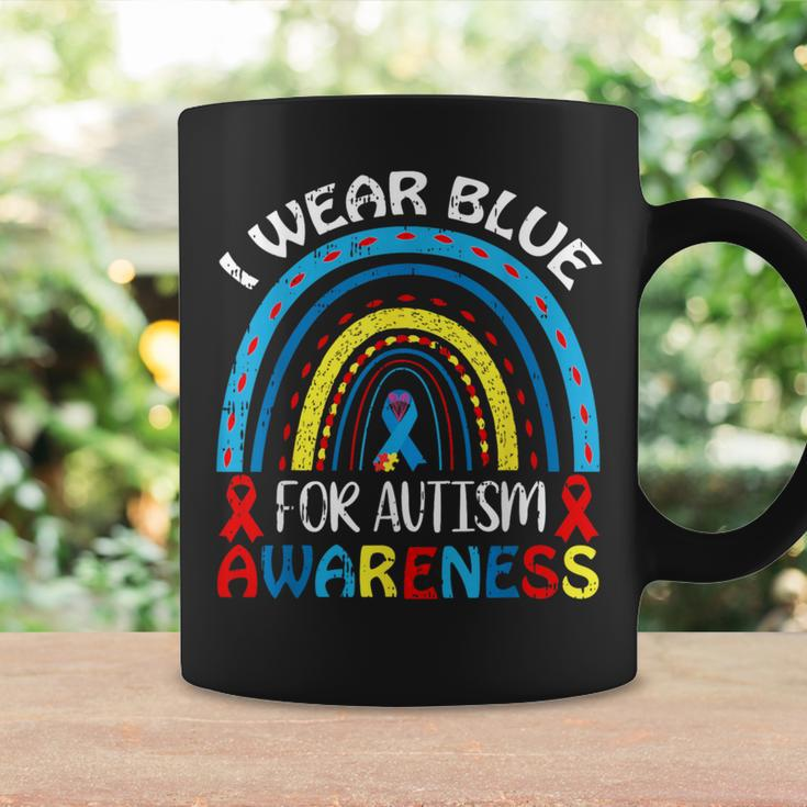 I Wear Blue For Autism Awareness Ribbon Autistic Warrior Coffee Mug Gifts ideas