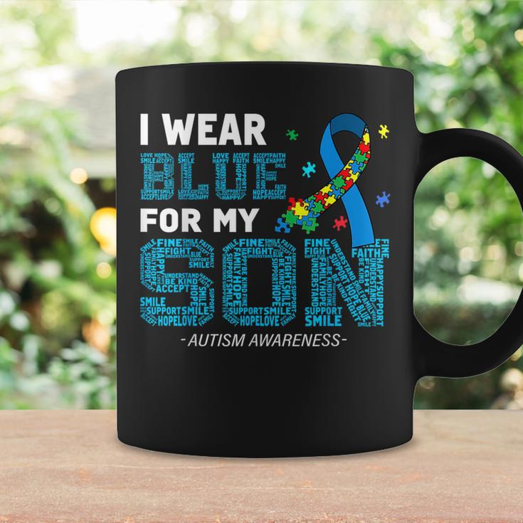 I Wear Blue For My Son Autism Awareness Month Mom Dad Coffee Mug Gifts ideas