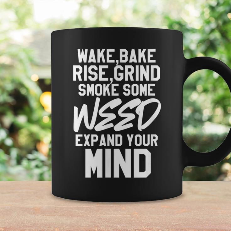 Weed Marijuana Wake Bake Rise Grind Smoke Some Weed Coffee Mug Gifts ideas