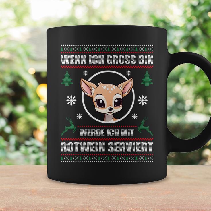 Wenn ich groß bin, serviere ich mit Rotwein Langarm-Schwarzes Tassen, Witziges Weinliebhaber Tee Geschenkideen