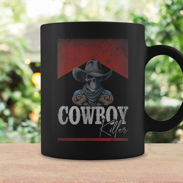 Western Cowboy Killer Cowboy Skeleton Hat And Scarf Coffee Mug Gifts ideas