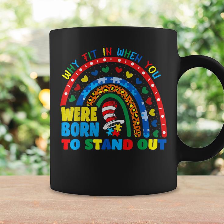 Why Fit In When You Were Born To Stand Out Autism Rainbow Coffee Mug Gifts ideas