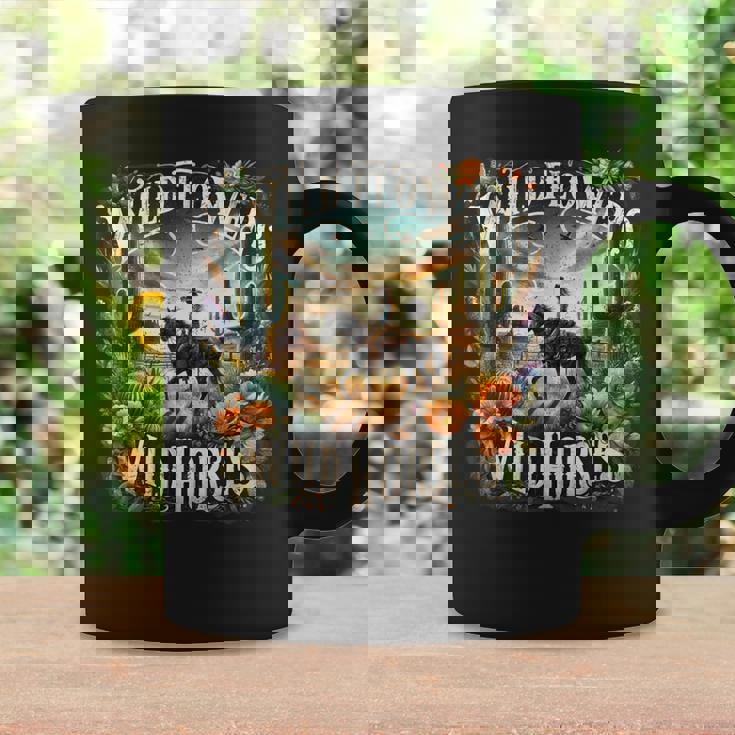 Wild Flowers Wild Horses Retro Southern Sunset Cowgirl Coffee Mug Gifts ideas