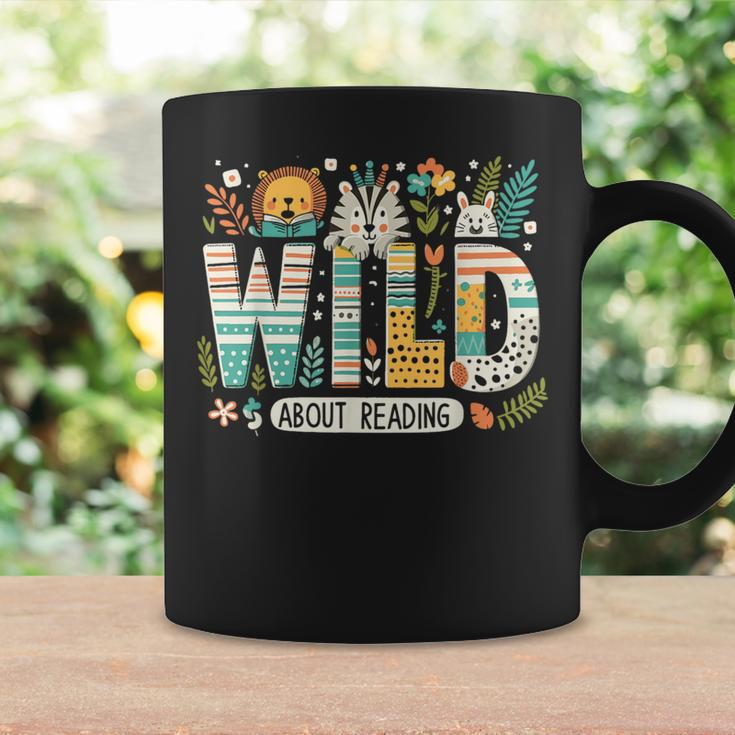 Wild About Reading Bookworm Book Reader Zoo Animals Coffee Mug Gifts ideas