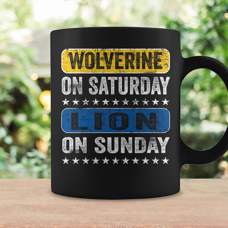 Wolverine On Saturday Lion On Sunday Detroit Coffee Mug Gifts ideas