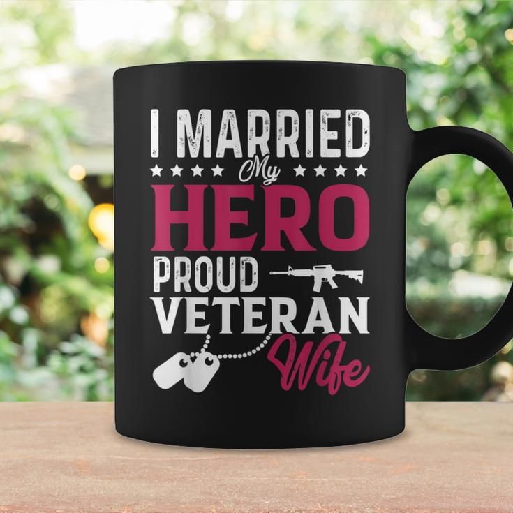 Womans I Married My Hero Proud Veteran Wife Veteran's Day Coffee Mug Gifts ideas