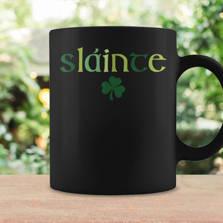 Women's Slainte St Patrick's Day Irish Clover Lucky Vibes Coffee Mug Gifts ideas
