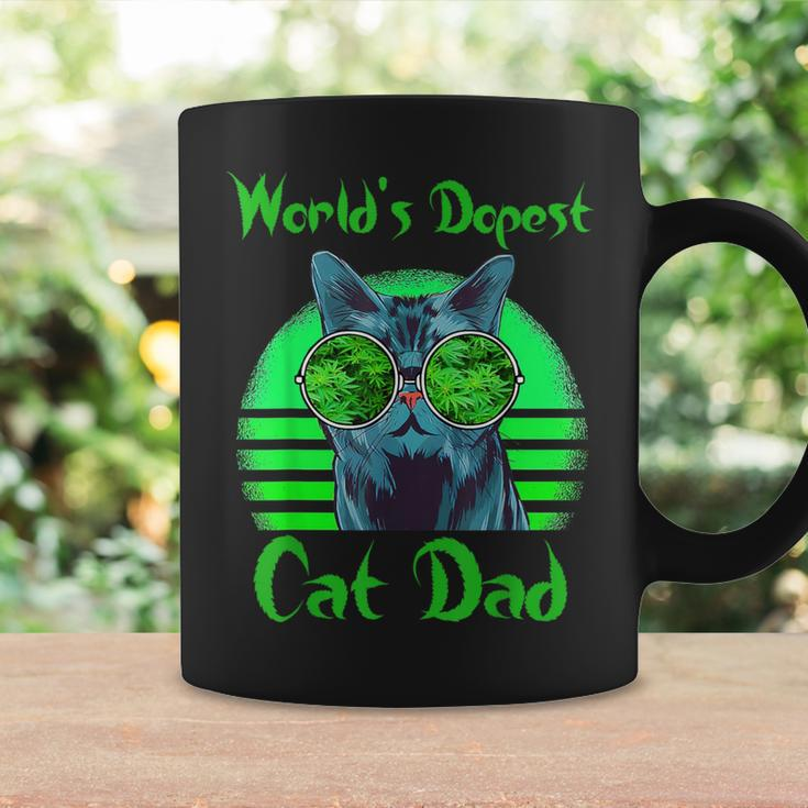 World's Dopest Cat Dad Cat Dad Weed Stoner Marijuana Coffee Mug Gifts ideas