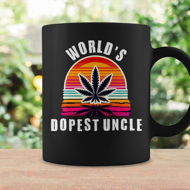 World's Dopest Uncle For Father's Day Retro Sunset Weed Men Coffee Mug Gifts ideas