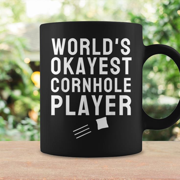 Worlds Okayest Cornhole Player Cornhole Sack Toss Coffee Mug Gifts ideas