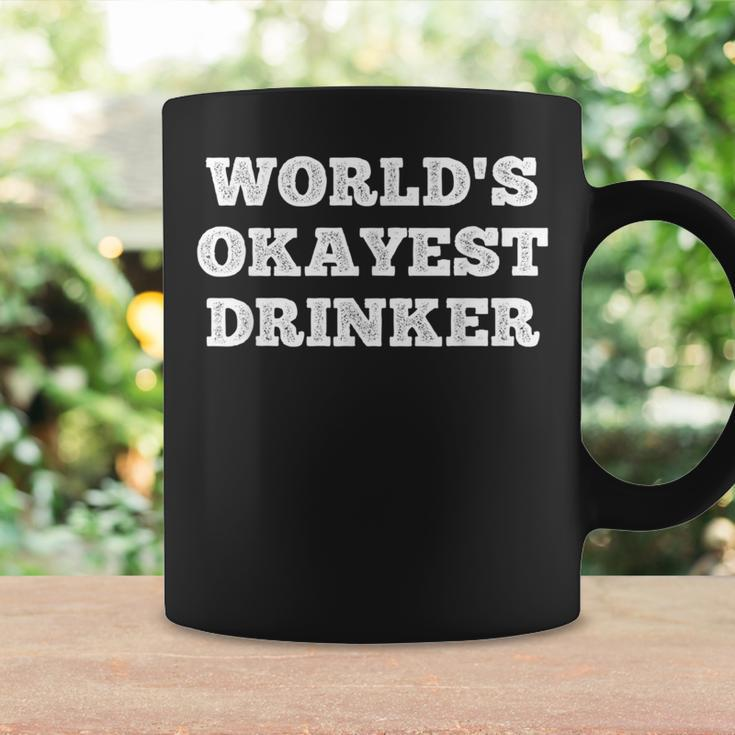 World's Okayest Drinker Quote Coffee Mug Gifts ideas