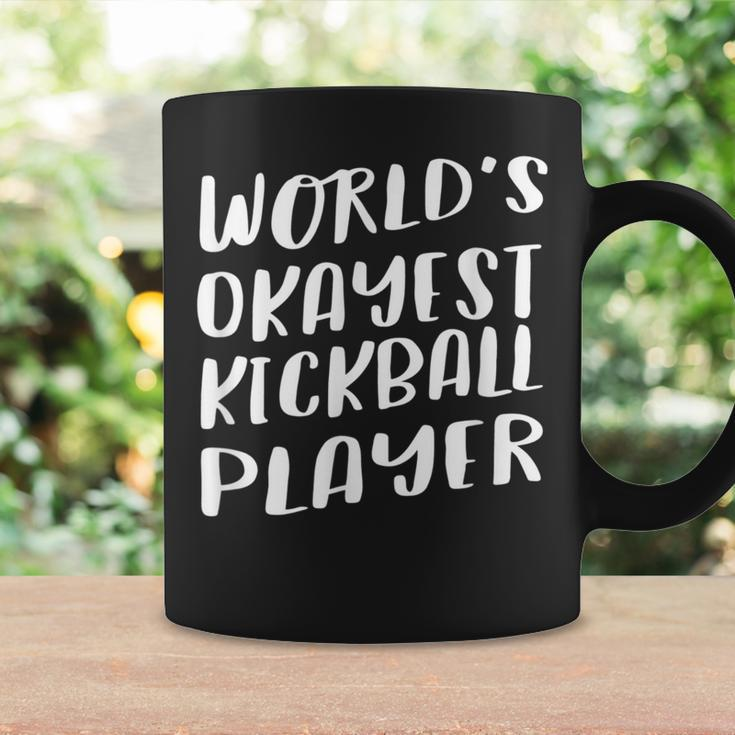Worlds Okayest Kickball Player Wavy Best Sports Coffee Mug Gifts ideas