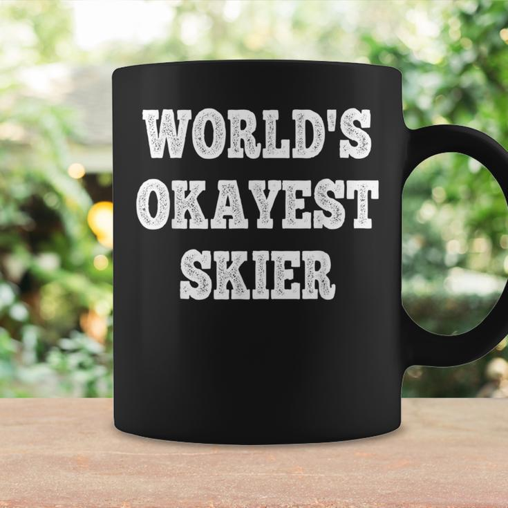 World's Okayest Skier Quote Coffee Mug Gifts ideas