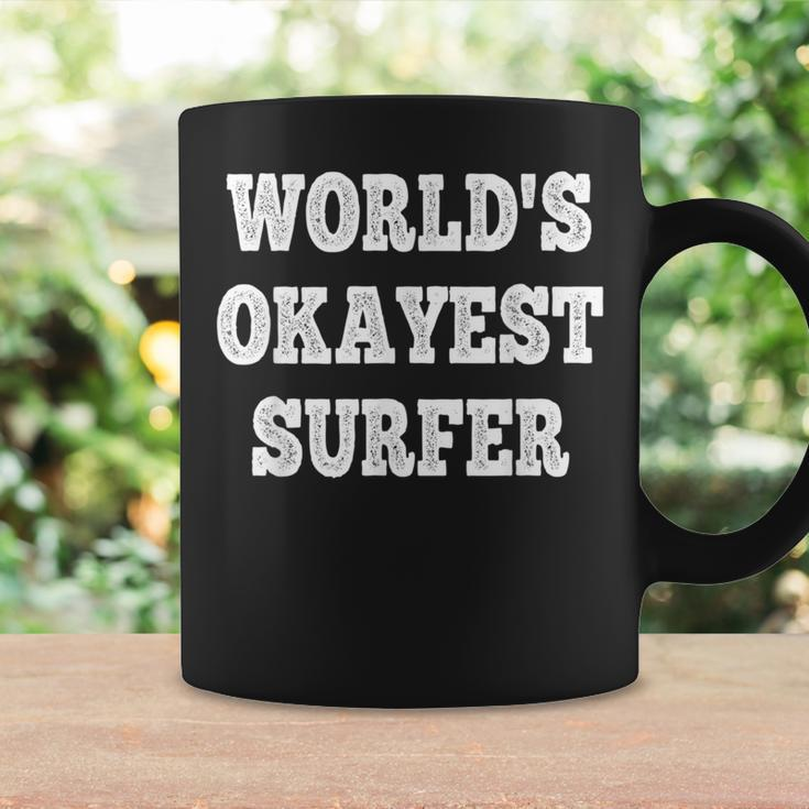 World's Okayest Surfer Quote Coffee Mug Gifts ideas